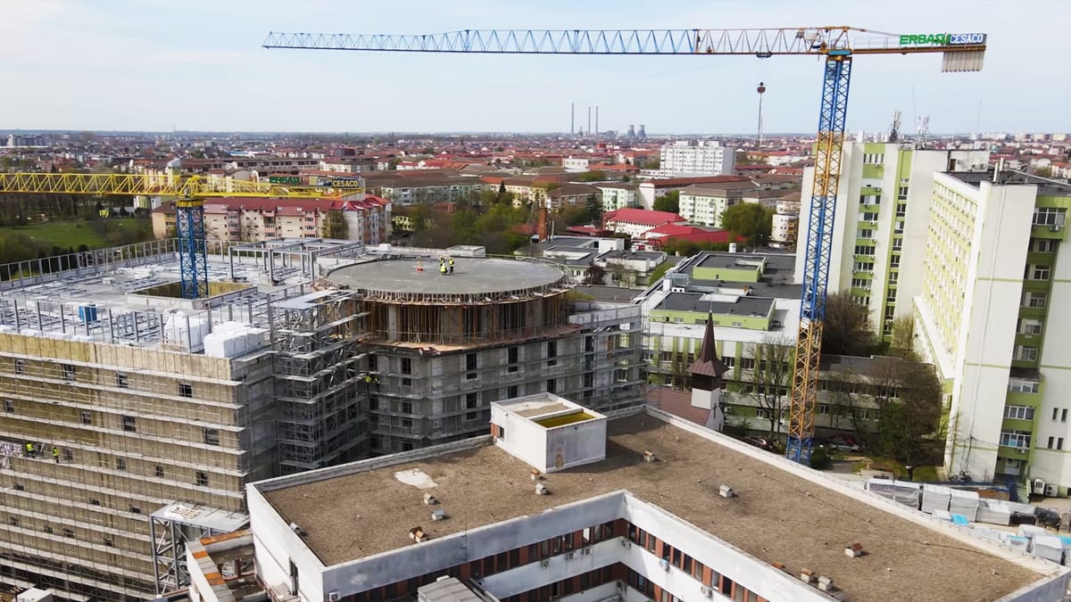 Spitalul Județean Timișoara se extinde: Noul corp de mari arși și blocul operator finalizate în primele luni ale lui 2026