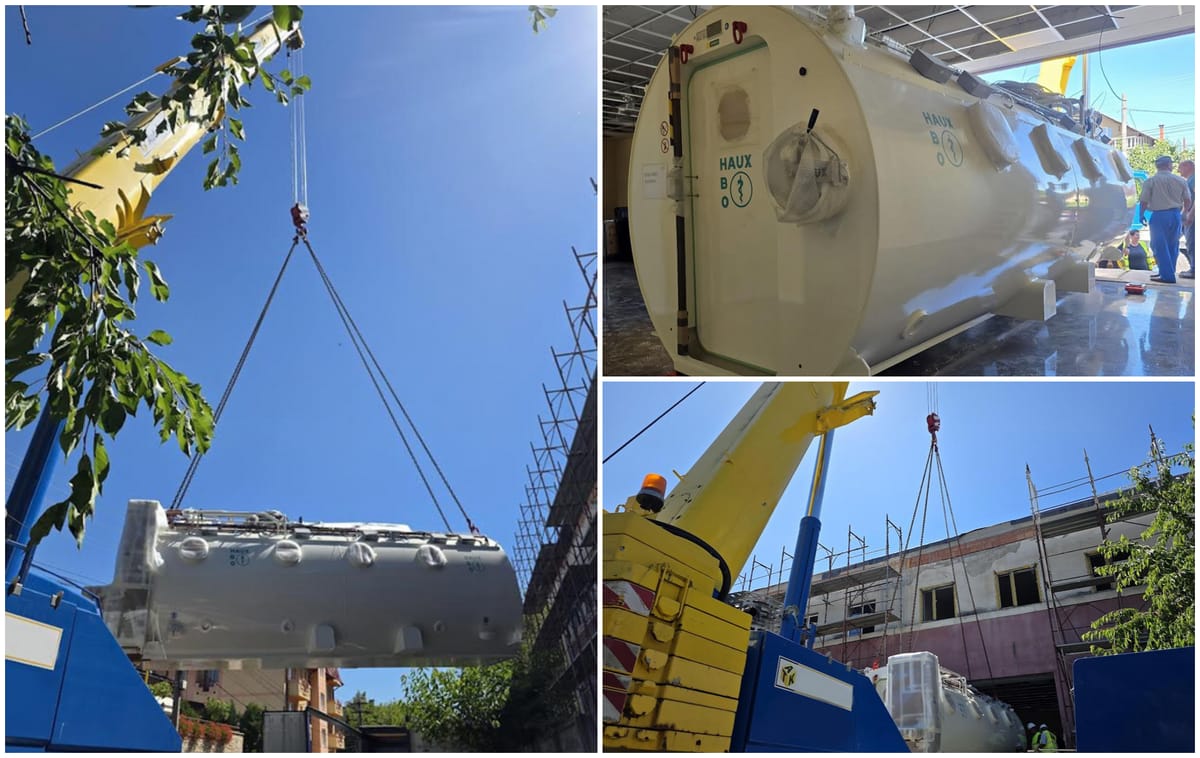 Premieră națională: Camera hiperbară a fost livrată la Spitalul de Recuperare din Cluj-Napoca