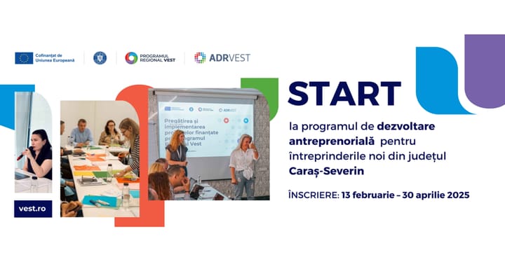 ADR Vest: Program de formare antreprenorială gratuită și acces la finanțare europeană