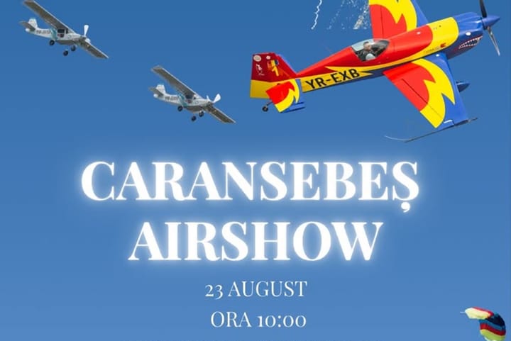 Caransebeș Airshow: Festivalul aerian revine pe 23 august, cu acrobații, parașutiști, static display și avioane de luptă
